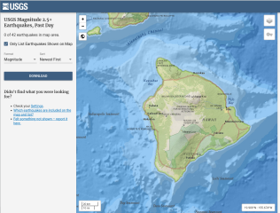 USGS Quake Screenshot